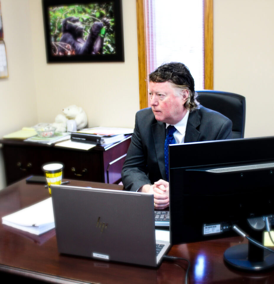 Office of Huber Michaels & Company law firm, professional legal services, attorney working.